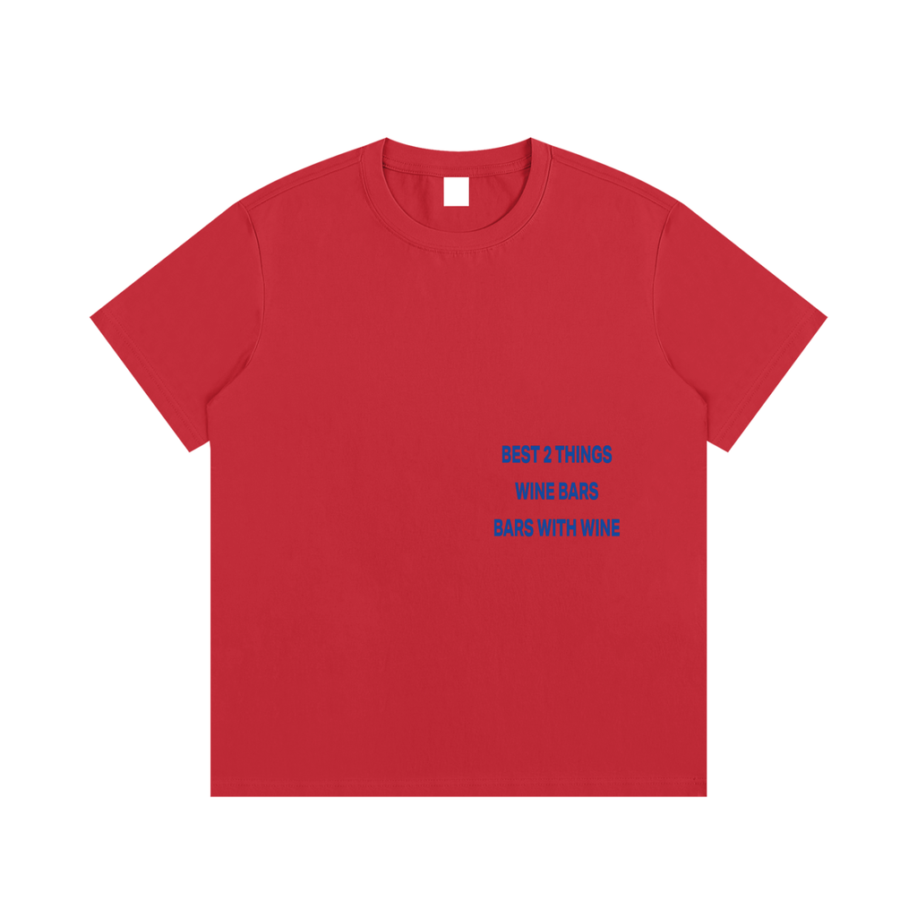 BEST 2 THINGS WINE BARS BARS WITH WINE Blue - Essential Cotton T-Shirt