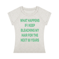 WHAT HAPPENS IF I KEEP BLEACHING MY HAIR FOR THE NEXT 50 YEARS Green - Women’s Slim Raglan T-Shirt
