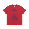Unisex - THE GUY INFRONT OF ME JUST ORDERED A DECAF SOY HALF MILK LATTE LITTLE BIT OF HONEY AND ASKED IT TO BE NOT TOO HOT - Blue Essential Cotton T-Shirt