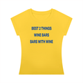BEST 2 THINGS WINE BARS BARS WITH WINE Yellow - Women’s Slim Raglan T-Shirt