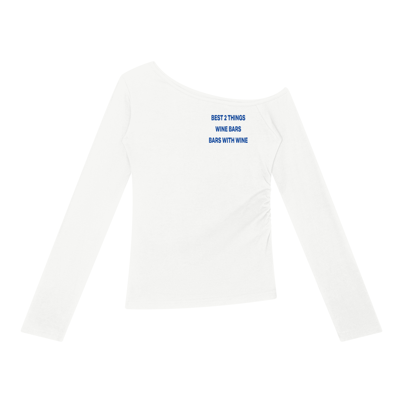 BEST 2 THINGS WINE BARS BARS WITH WINE Blue - Women’s Off-the-Shoulder T-Shirt