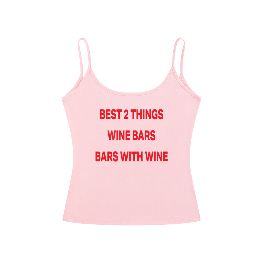 BEST 2 THINGS WINE BARS BARS WITH WINE Red - Women’s Slim Fit Open-Back Tank Top