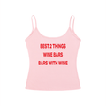 BEST 2 THINGS WINE BARS BARS WITH WINE Red - Women’s Slim Fit Open-Back Tank Top