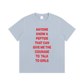 ANYONE KNOW A PEPTIDE THAT CAN GIVE ME THE COURAGE TO  TALK TO GIRLS Red - Essential Cotton T-Shirt