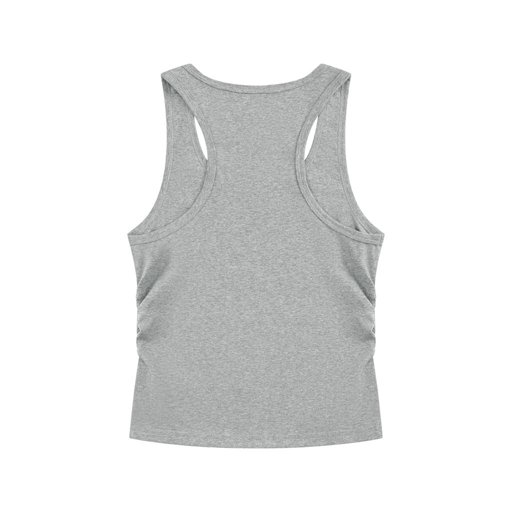SOMEONE IN HERE LIES ABOUT THEIR HEIGHT ON DATING APPS Light Blue - Women’s Ruched Tank Top